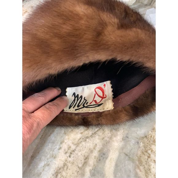 Vintage Mr D Brown Mink Pill Box Hat #mink #vintage - Picture 5 of 5